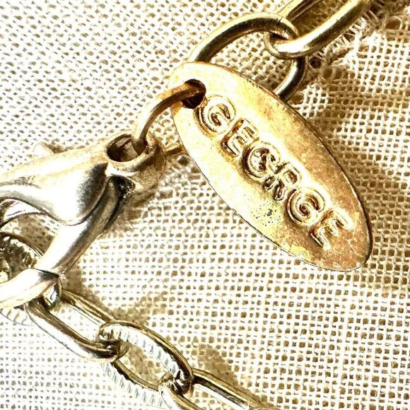 George amber tone and gold tone  beaded necklace - Picture 6 of 8